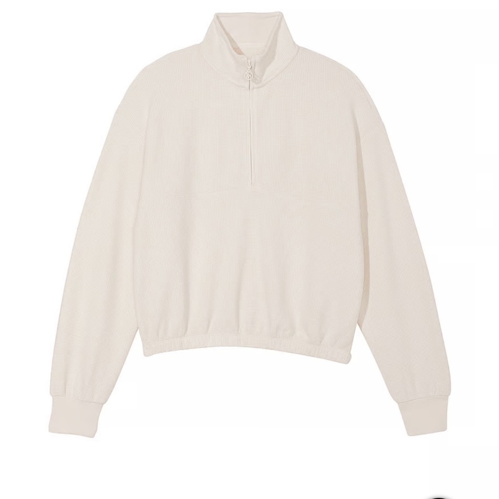 NWOT double waffle knit half zip mock neck pullover